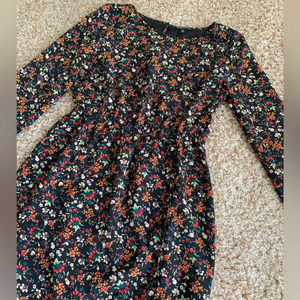 Jcrew floral long sleeve dress, size 6